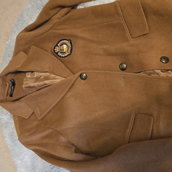 Ralph Lauren Crest-Patch Wool-Blend Coat - Picture 2 of 9